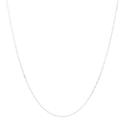 Tiffany Sterling Silver 1.2mm Bead Chain Necklace 18" 1 of 9