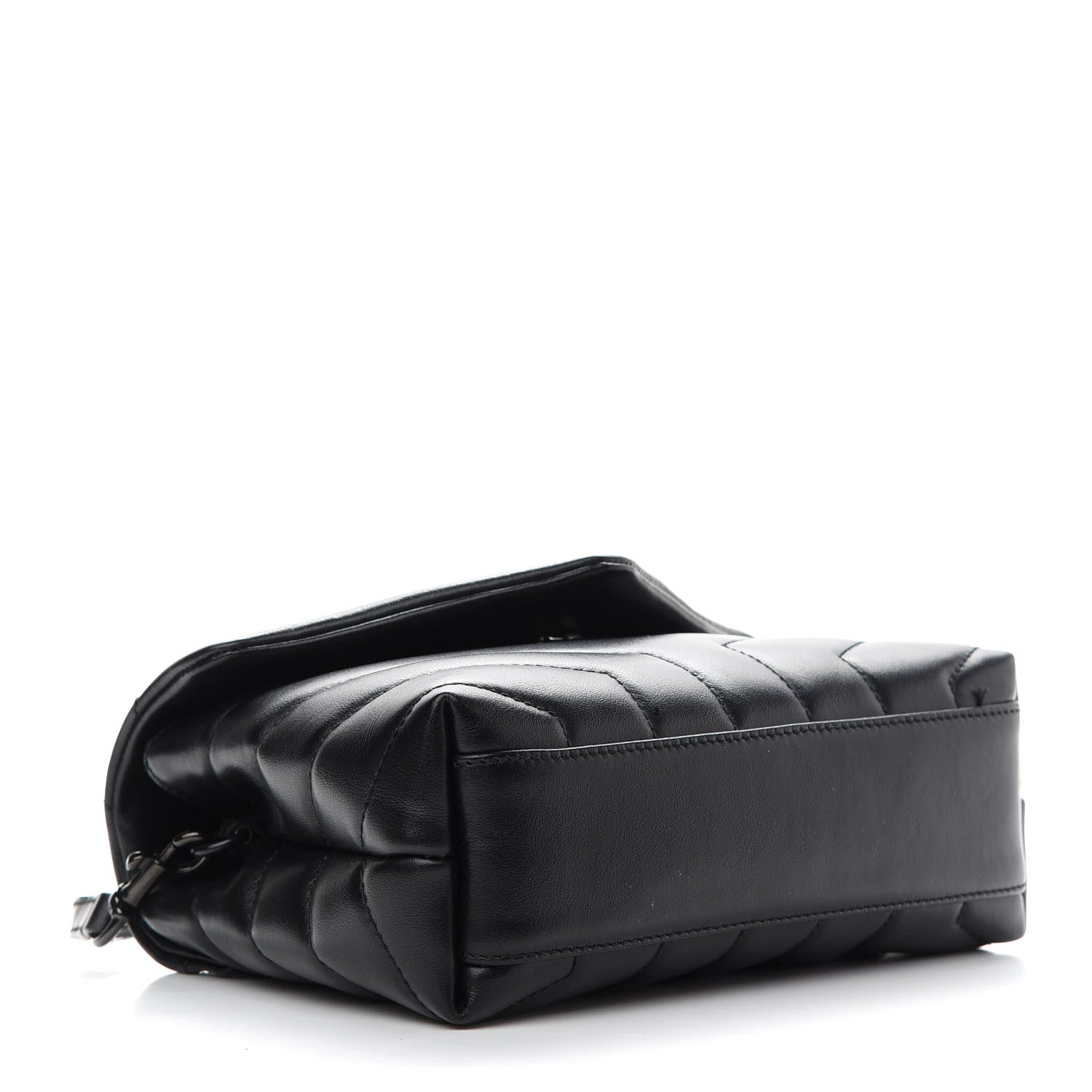Saint Laurent Calfskin Y Quilted Monogram Toy Loulou Crossbody Bag Black 3 of 8