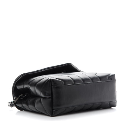Saint Laurent Calfskin Y Quilted Monogram Toy Loulou Crossbody Bag Black 3 of 8