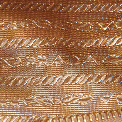 Prada Saffiano Perforated Striped Boston Papaya Caramel 9 of 10