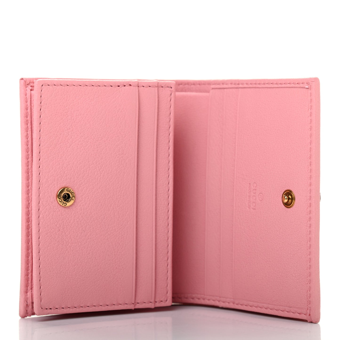 Wonka Grain Calfskin Diana Card Case Wallet Wild Rose
