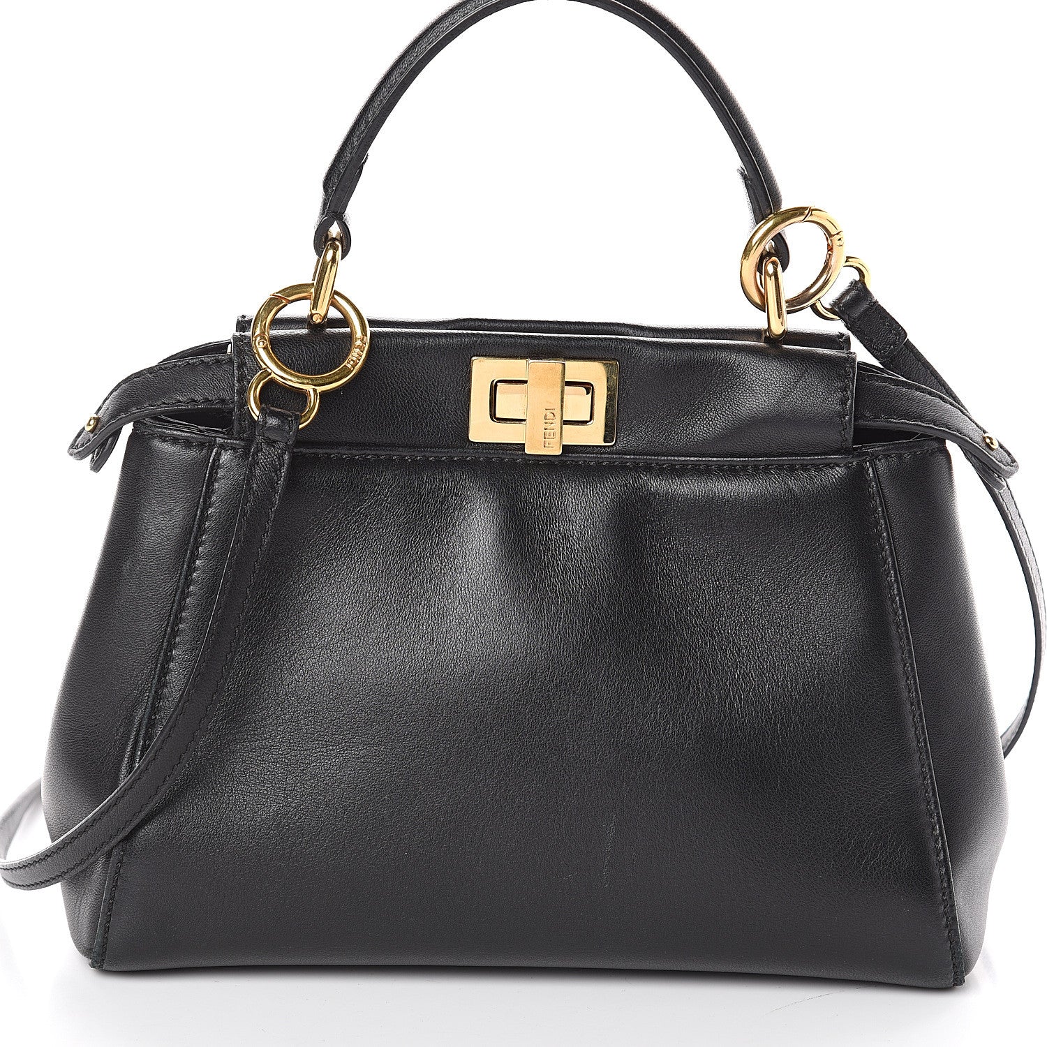 Fendi Nappa Mini Peekaboo Iconic Satchel Black 6 of 8