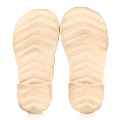 Gucci Rubber Chevron Logo Embossed Womens Thong Platform Sandals 37 White 6 of 12