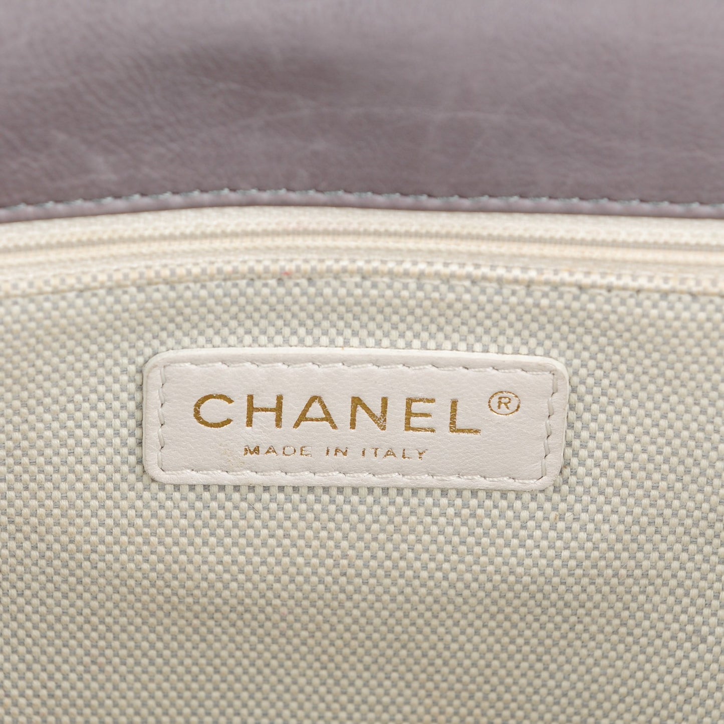 Calfskin Quilted Large Retro Chain Flap Grey
