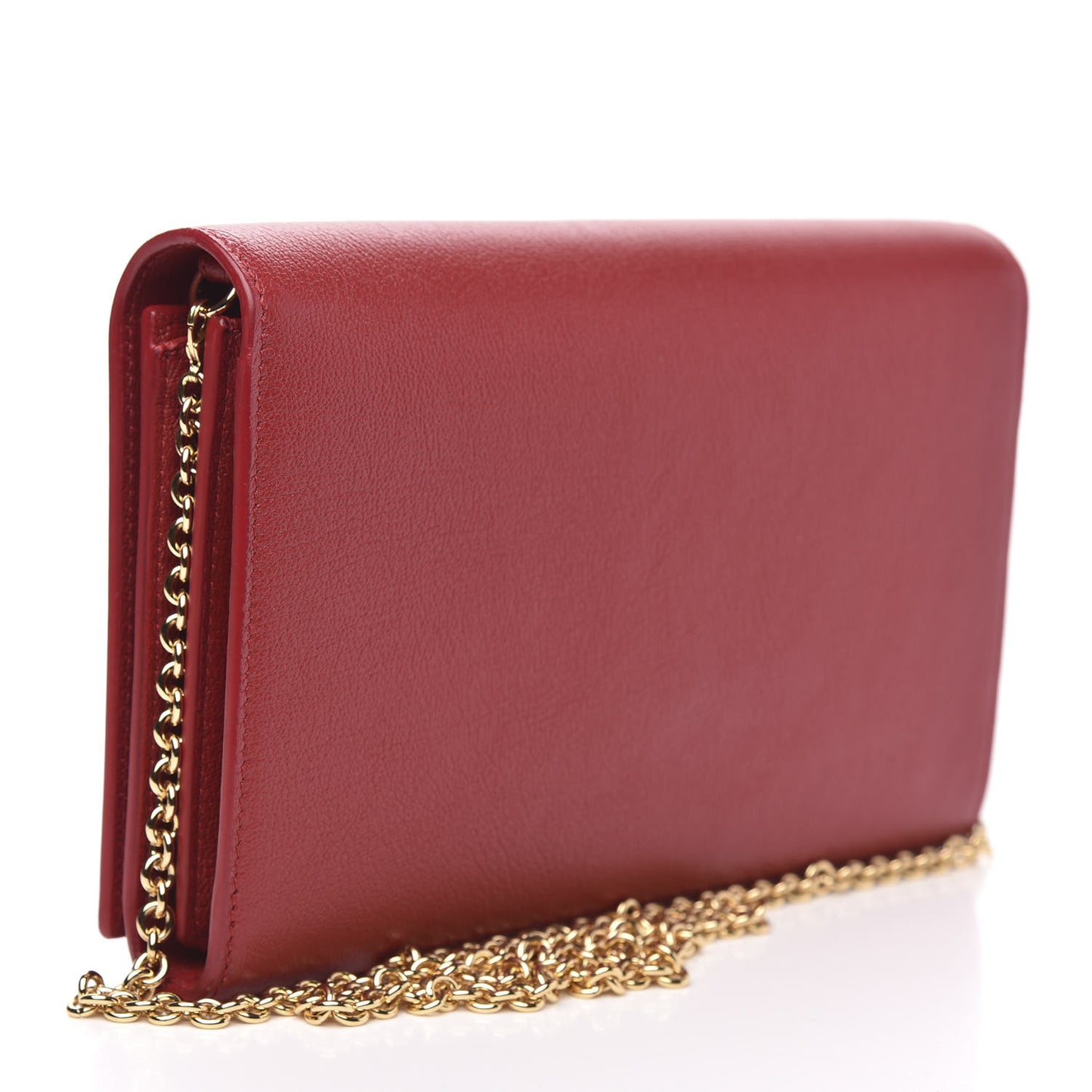 Calfskin Belle de Jour Chain Clutch Rouge Orient