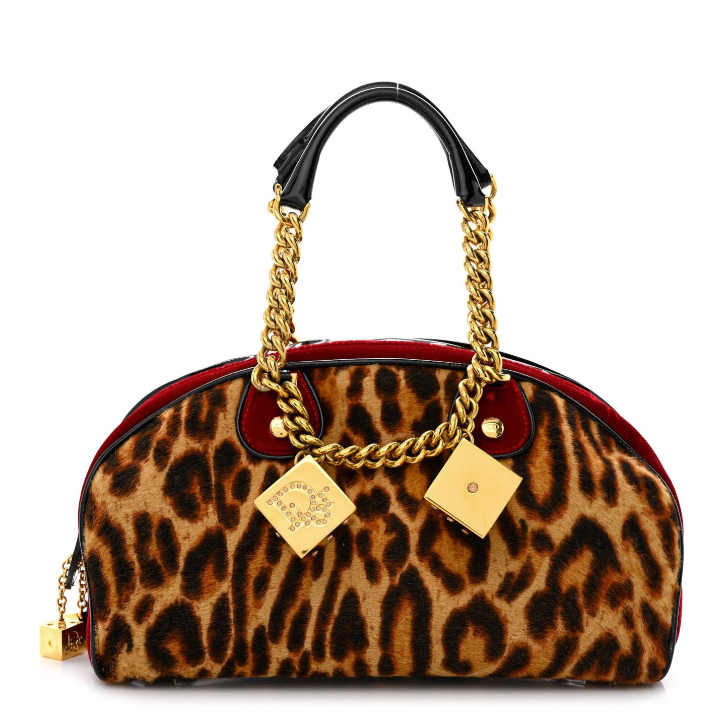 Calf Hair Leopard Velour Gambler Dice Bowler