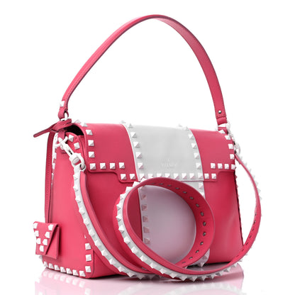Valentino Garavani Vitello Colorblock Free Rockstud Top Handle Shoulder Bag Pink Optic White 3 of 16