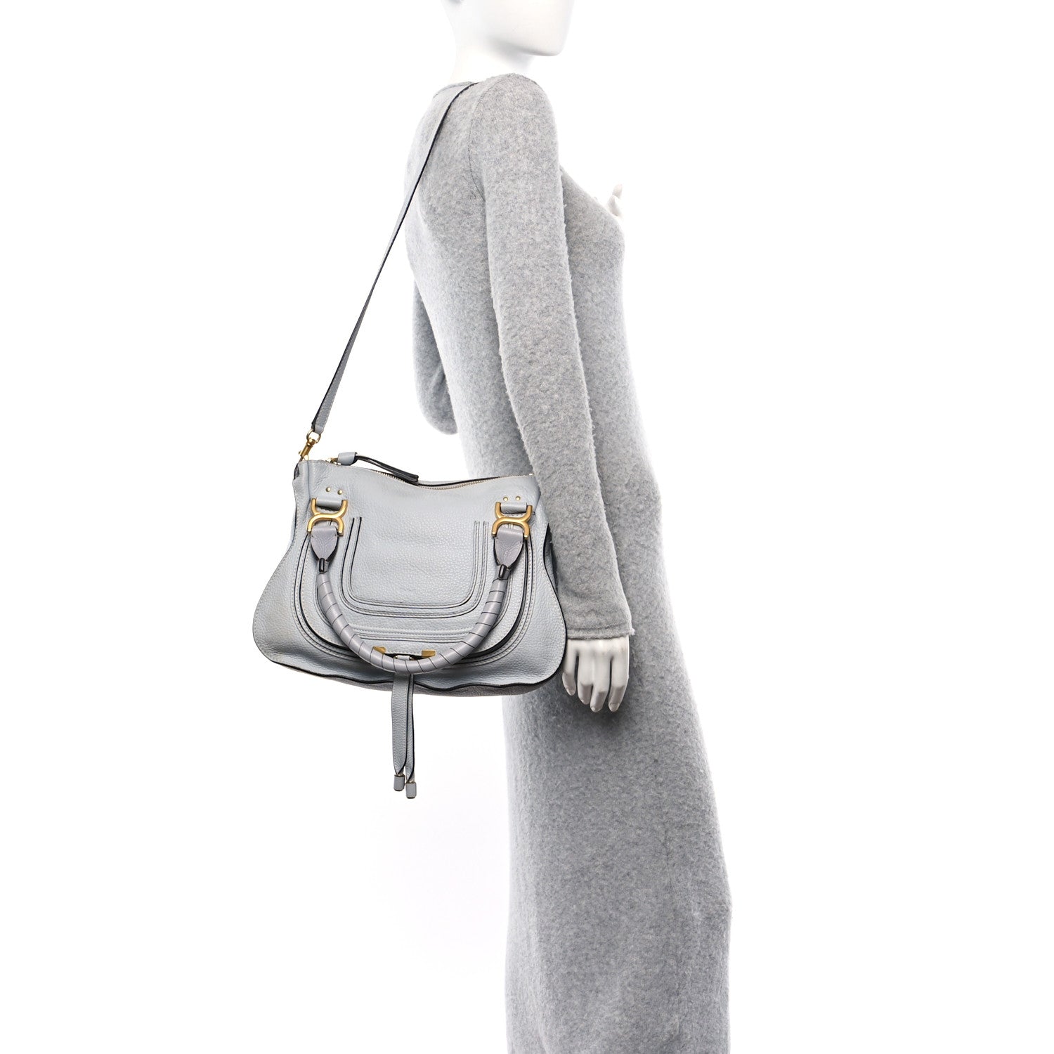 Chloe Calfskin Medium Marcie Satchel Light Cloud 2 of 10