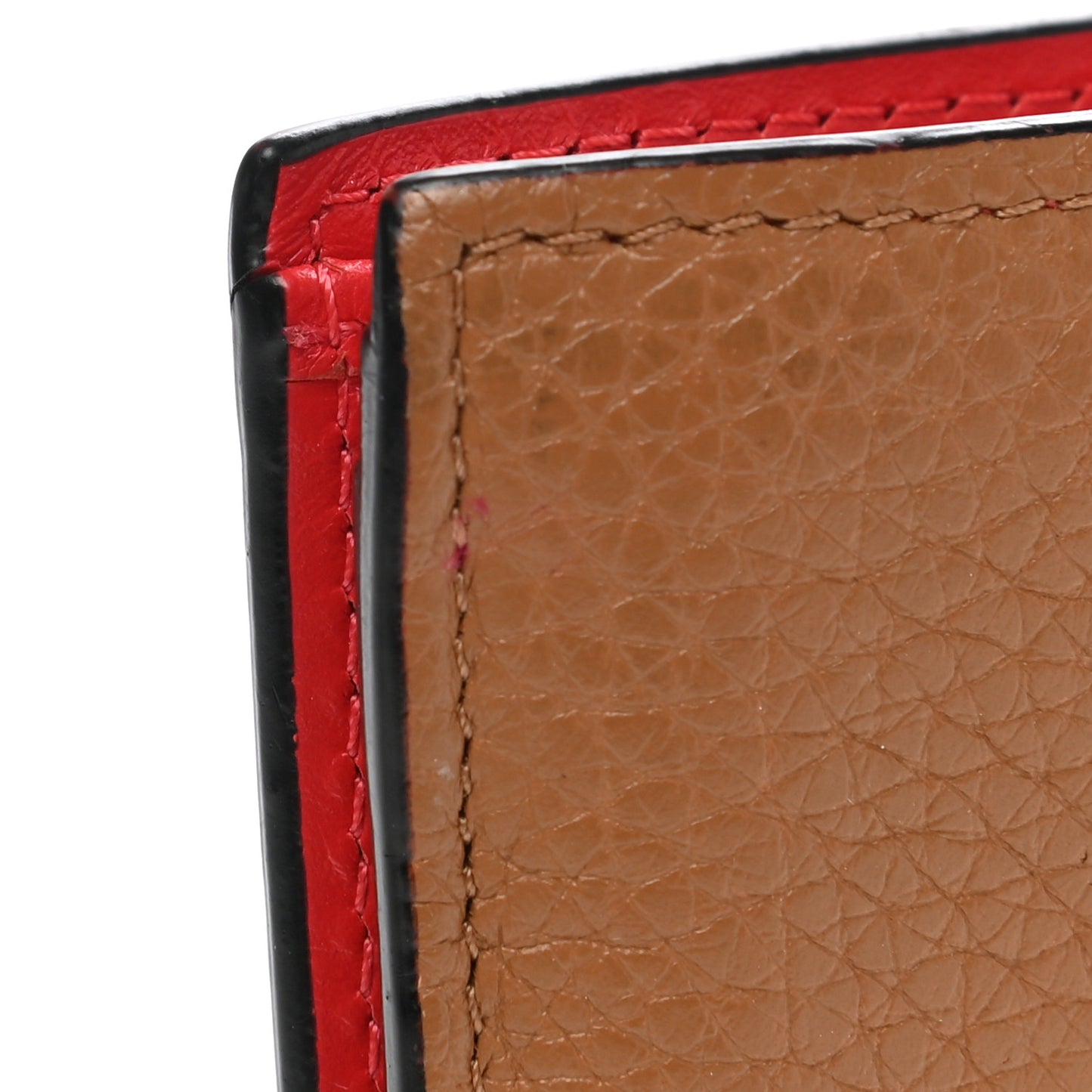 Grained Calfskin Star Studded Bi-Fold Wallet Nude Multimetal