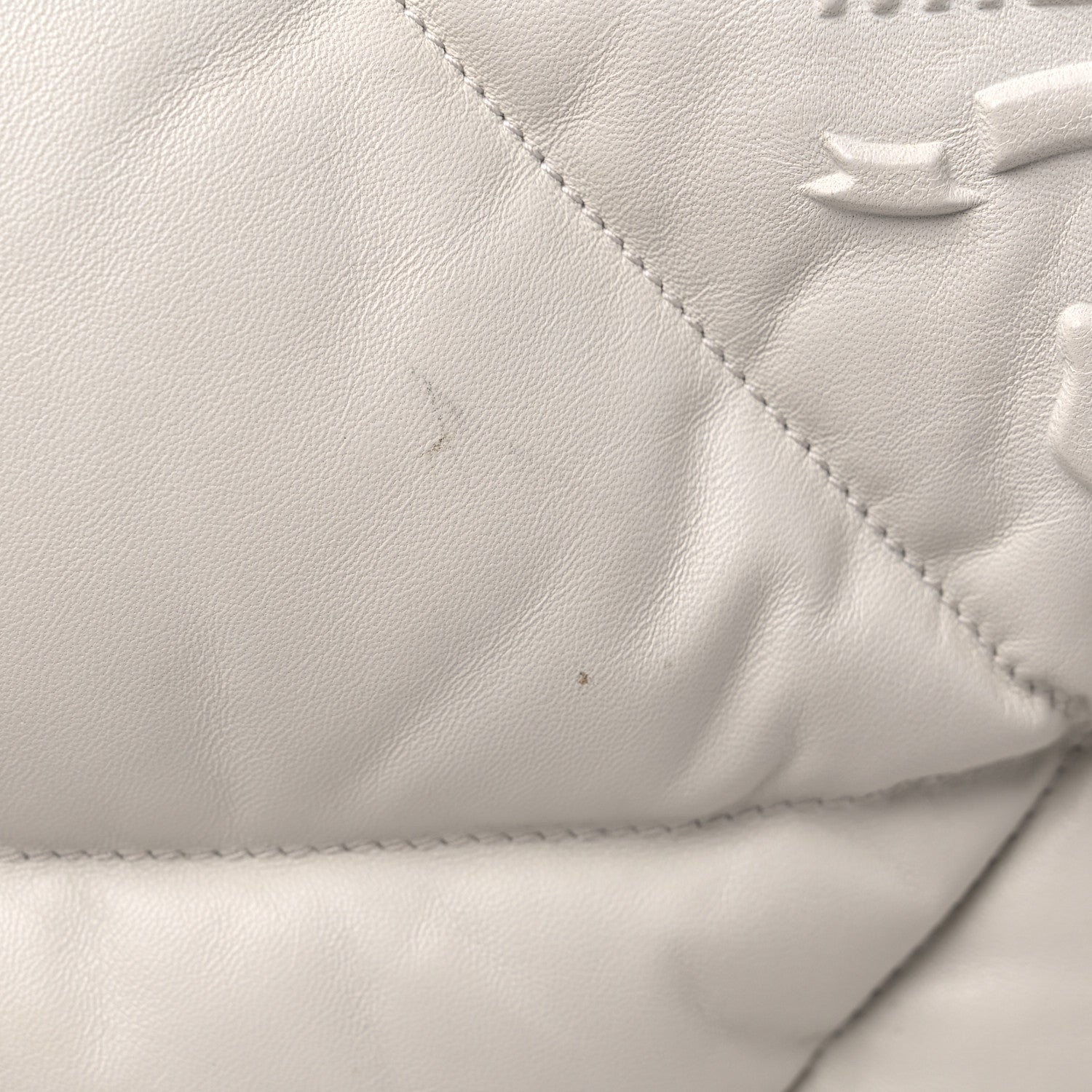 Prada Nappa Soft Padded Logo Embossed Triangle Quilted Shoulder Bag White 9 of 10