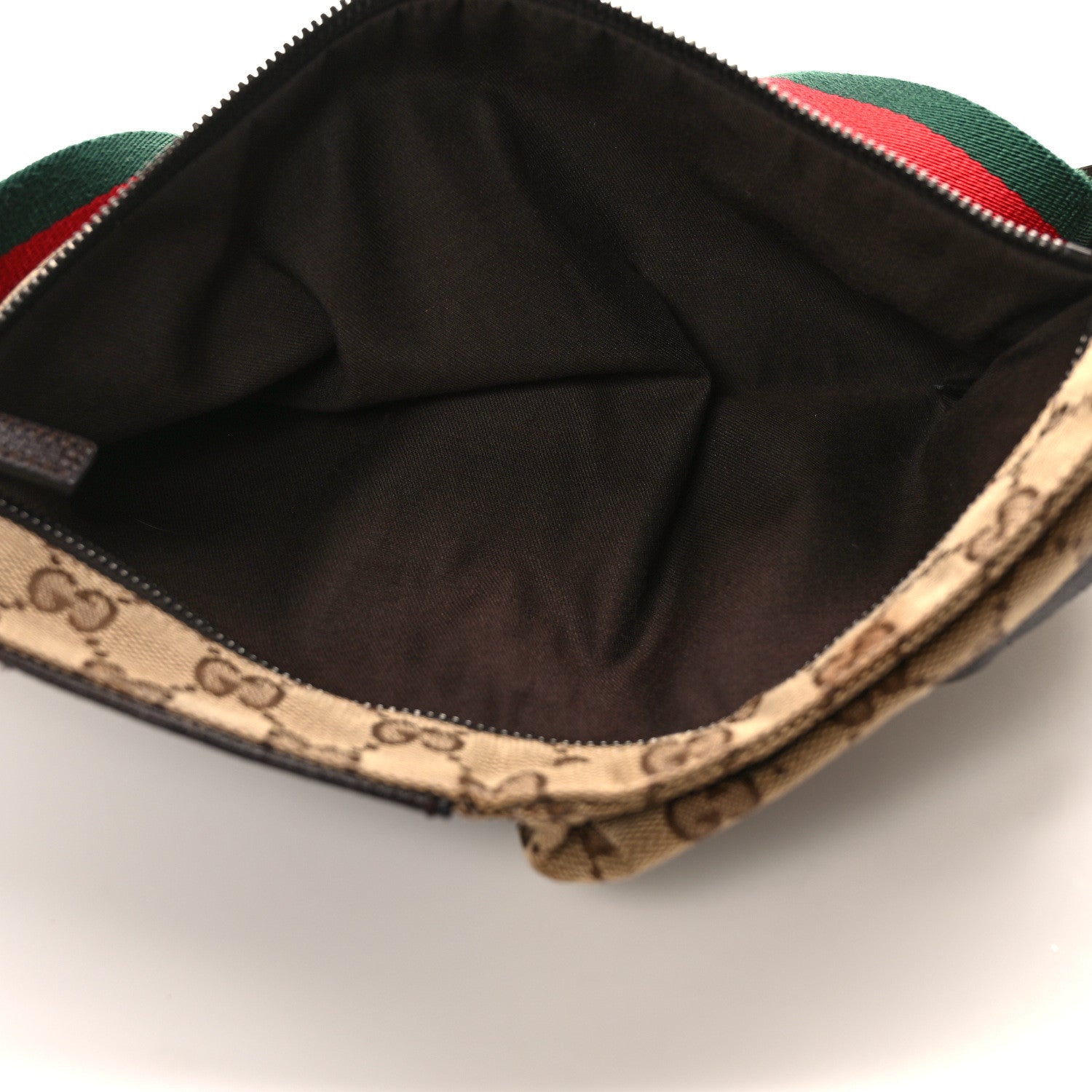 Gucci GG Monogram Web Double Pocket Belt Bag Dark Brown 5 of 12