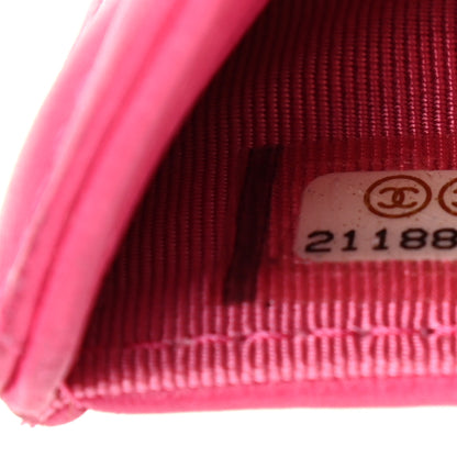 Chanel Lambskin Quilted Yen Wallet Fuchsia 7 of 13