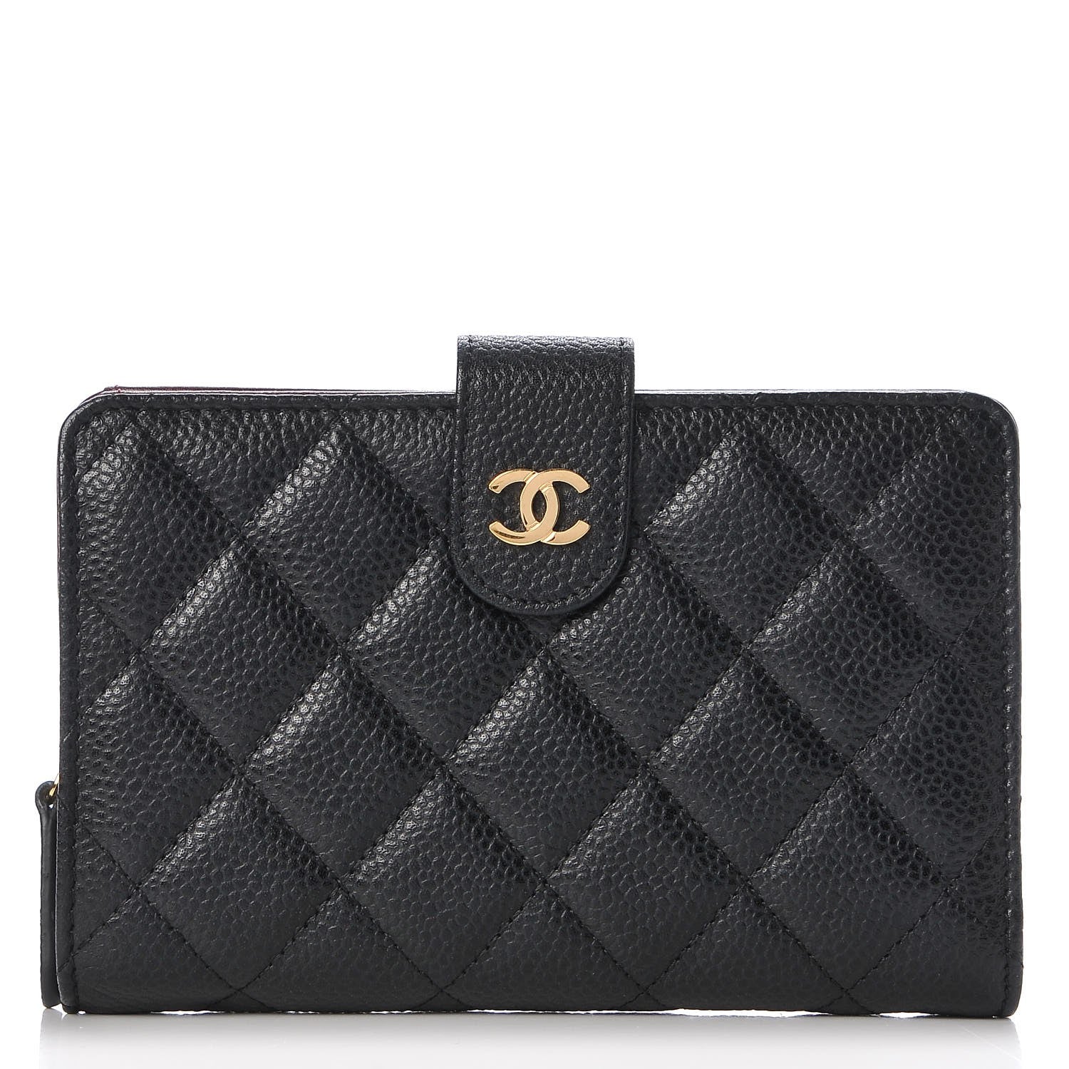 Chanel Caviar Quilted Zipped Pocket Wallet Black 1 of 9