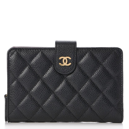 Chanel Caviar Quilted Zipped Pocket Wallet Black 1 of 9