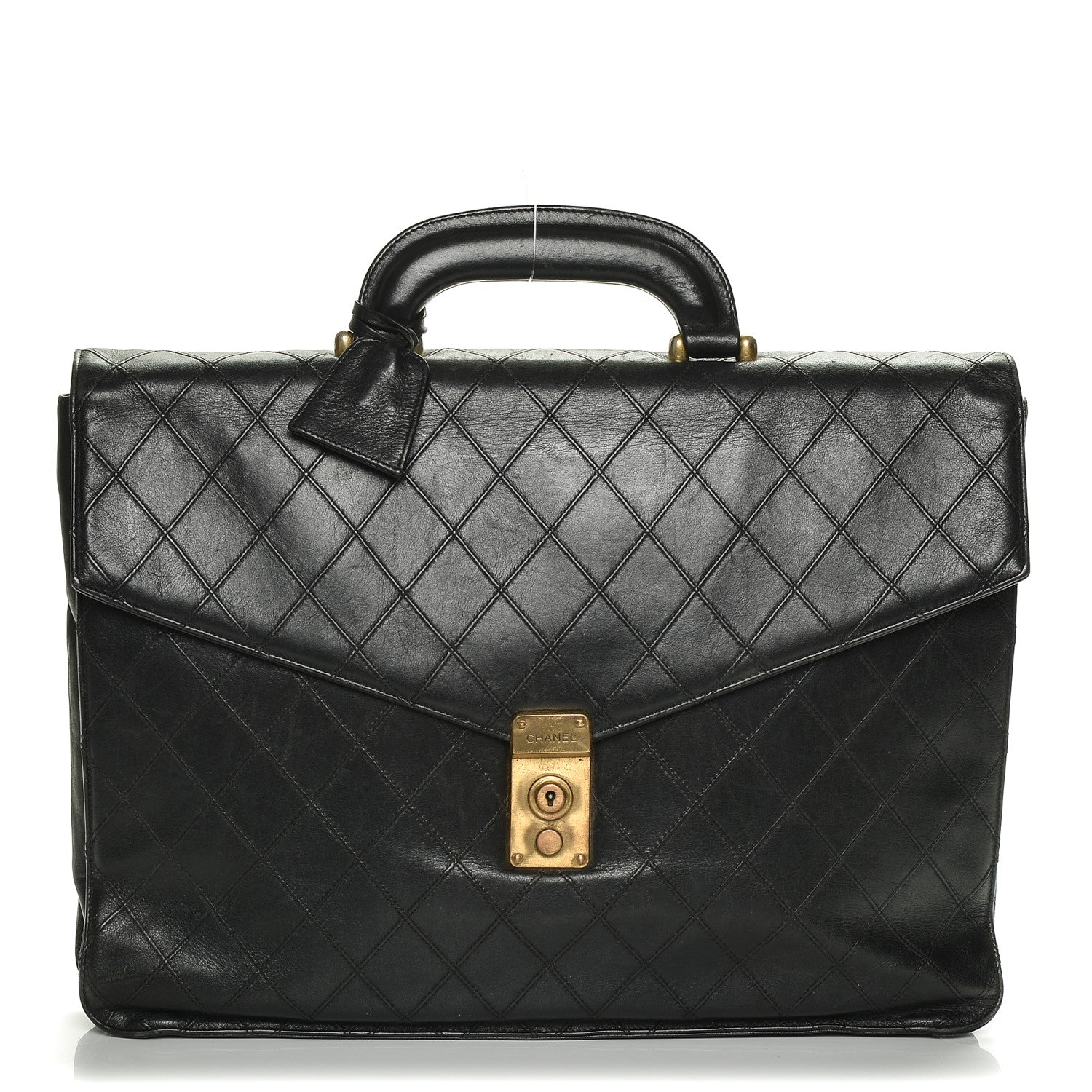 Chanel Lambskin Quilted Briefcase Bag Black 1 of 8