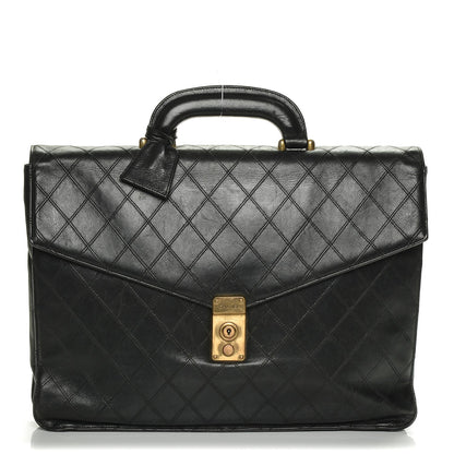 Chanel Lambskin Quilted Briefcase Bag Black 1 of 8