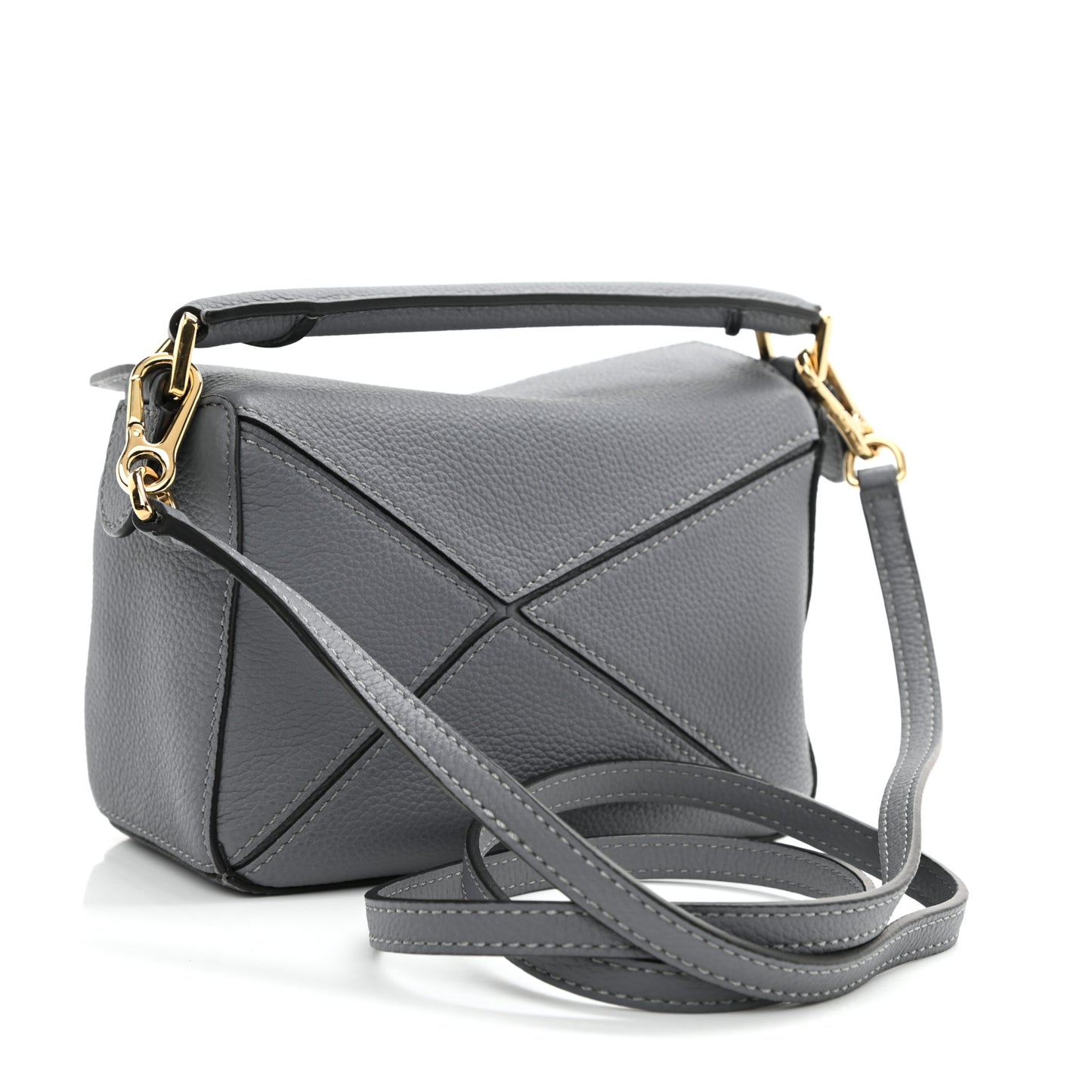 Calfskin Mini Puzzle Bag Asphalt Grey