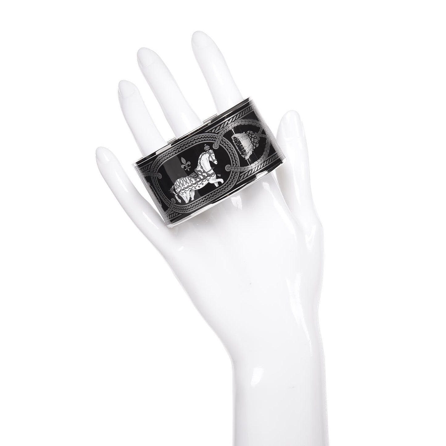 Enamel Printed Grand Apparat Extra Wide Bracelet 65 Black