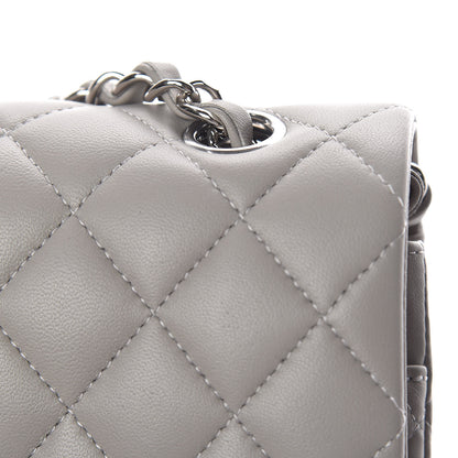 Chanel Lambskin Quilted Medium Double Flap Grey 11 of 21