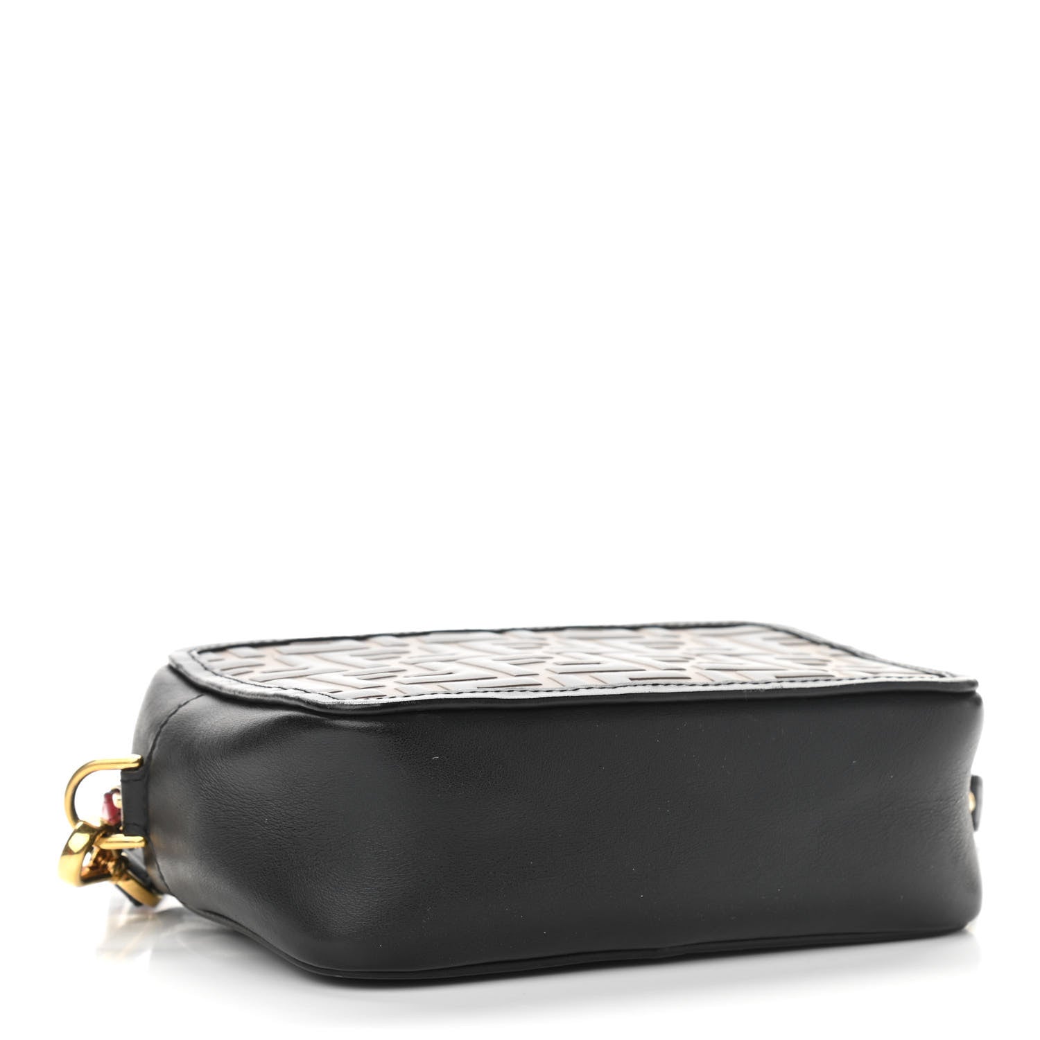 Fendi Vitello Century Bi-Color FF 1974 Embossed Mini Camera Case Maya Black 4 of 11