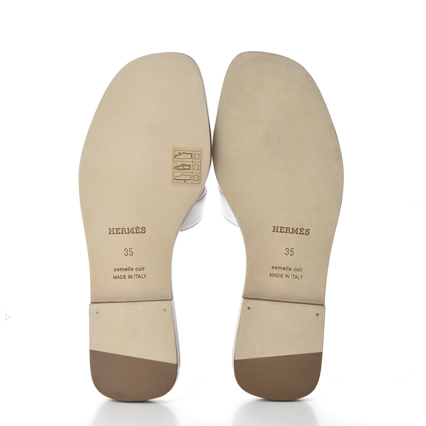 Box Calfskin Oran Sandals 35 White