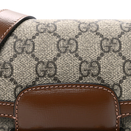 Gucci GG Supreme Monogram Web Mini Horsebit 1955 Shoulder Bag Beige Brown Sugar 8 of 10