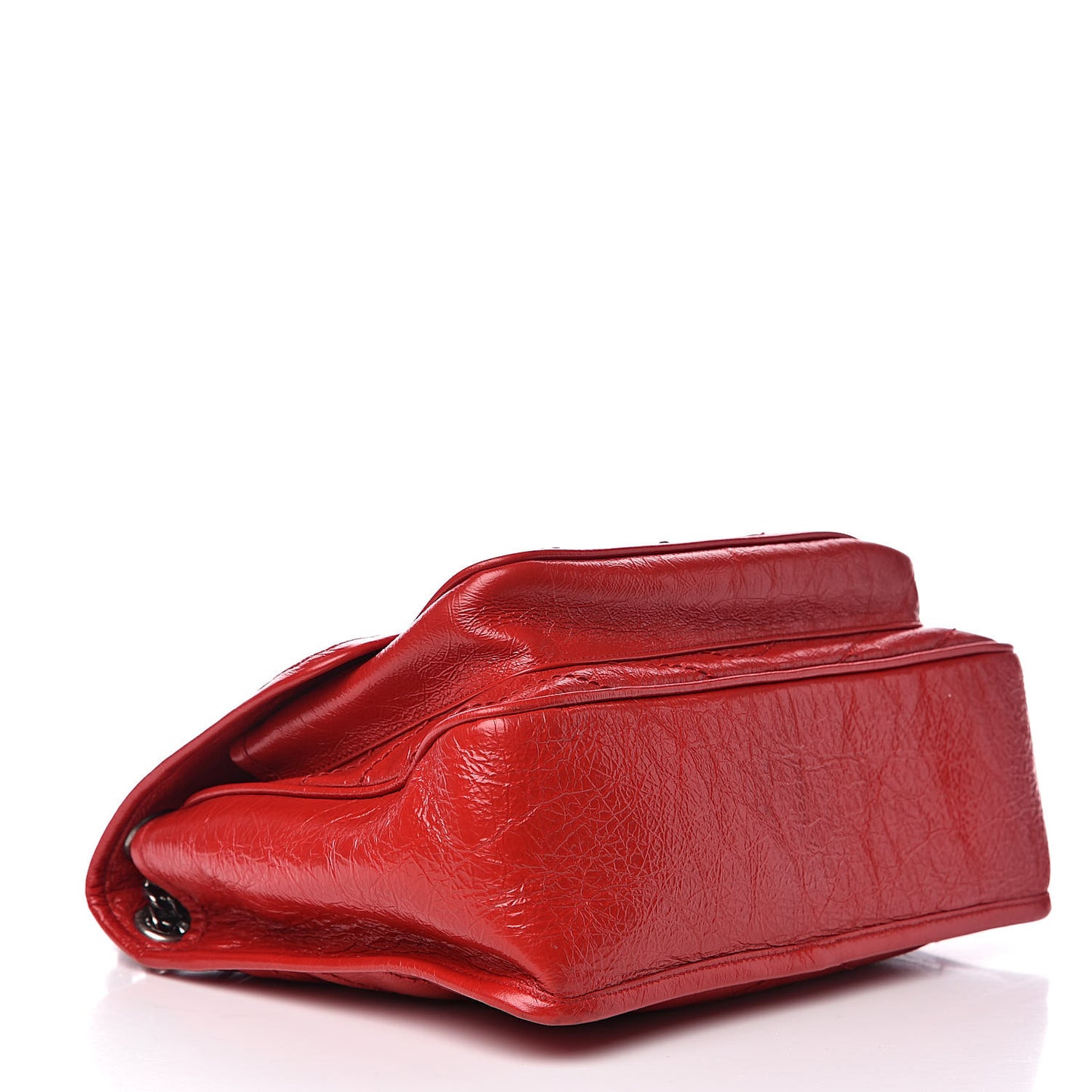 Crinkled Calfskin Matelasse Monogram Medium Niki Chain Satchel Rouge Eros