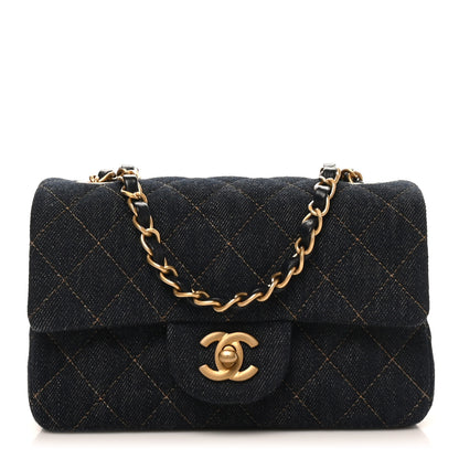 Chanel Denim Quilted Mini Rectangular Flap Dark Blue 1 of 11
