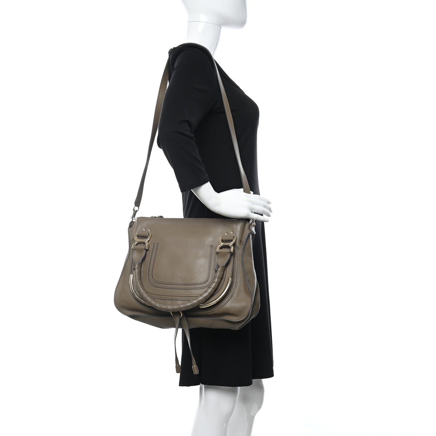 Chloe Calfskin Medium Marcie Satchel Anchor Grey 2 of 20