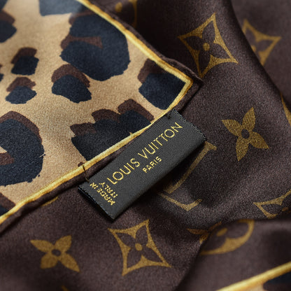 Louis Vuitton Silk Leopard Monogram Square Scarf 4 of 4