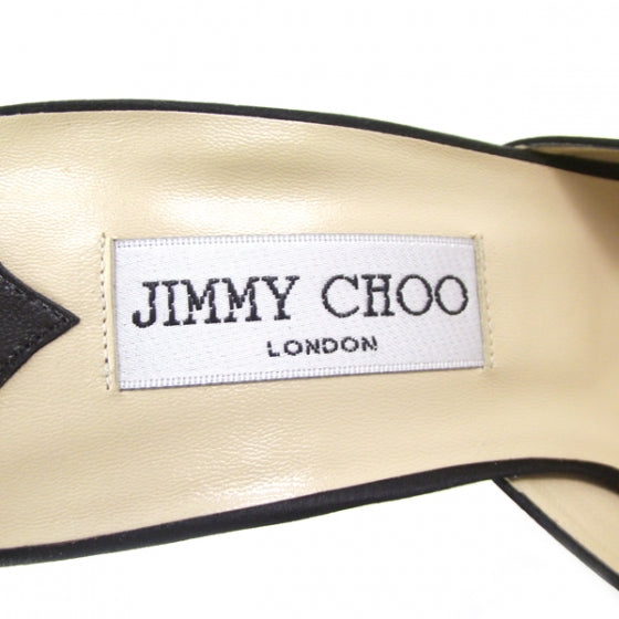 Jimmy Choo Satin Feather Crystal Slides 40 Black 5 of 7