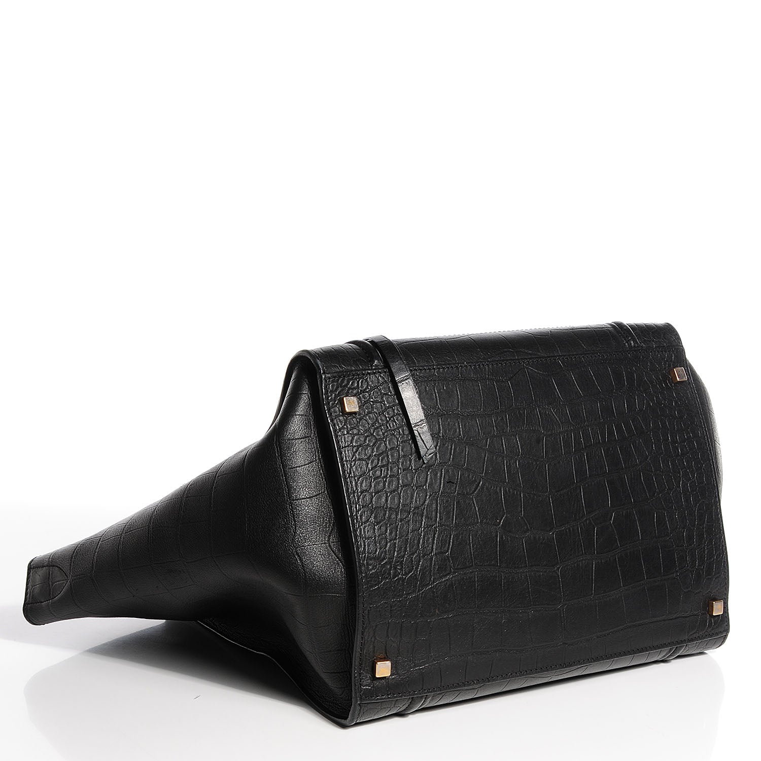 Celine Crocodile Embossed Large Phantom Luggage Black 4 of 7