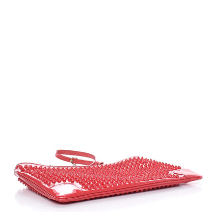 Christian Louboutin Calfskin Studded Loubiposh Chain Clutch Framboisine 4 of 7