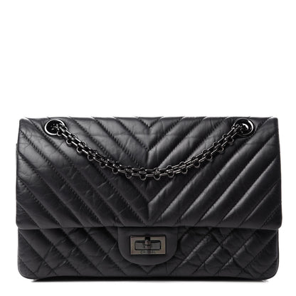 Chanel Aged Calfskin Chevron Quilted 2.55 Reissue 225 Flap So Black 1 of 15