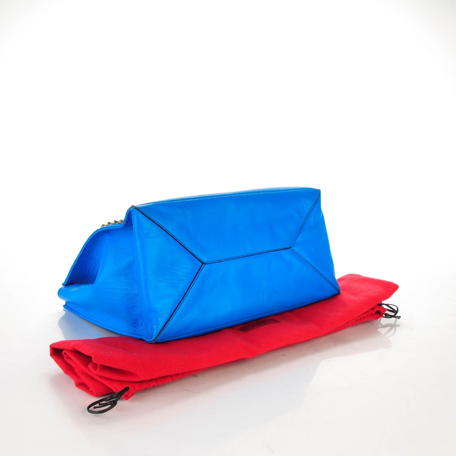 Valentino Garavani Nappa Medium Rockstud Soft Tote Blue Fluo 4 of 7