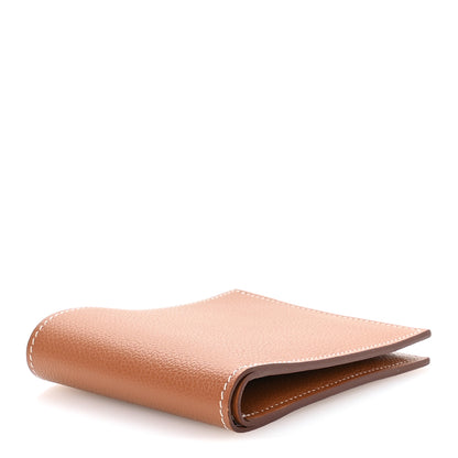 Hermes Evercolor Citizen Twill Compact Wallet Gold Bleu De France Bleu Saphir 4 of 8