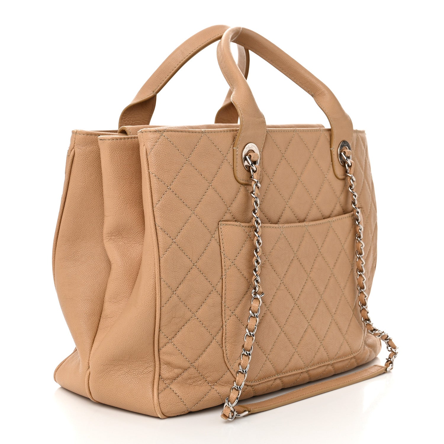 Chanel Caviar Quilted Large Urban Companion Top Handle Shopping Tote Beige 3 of 13