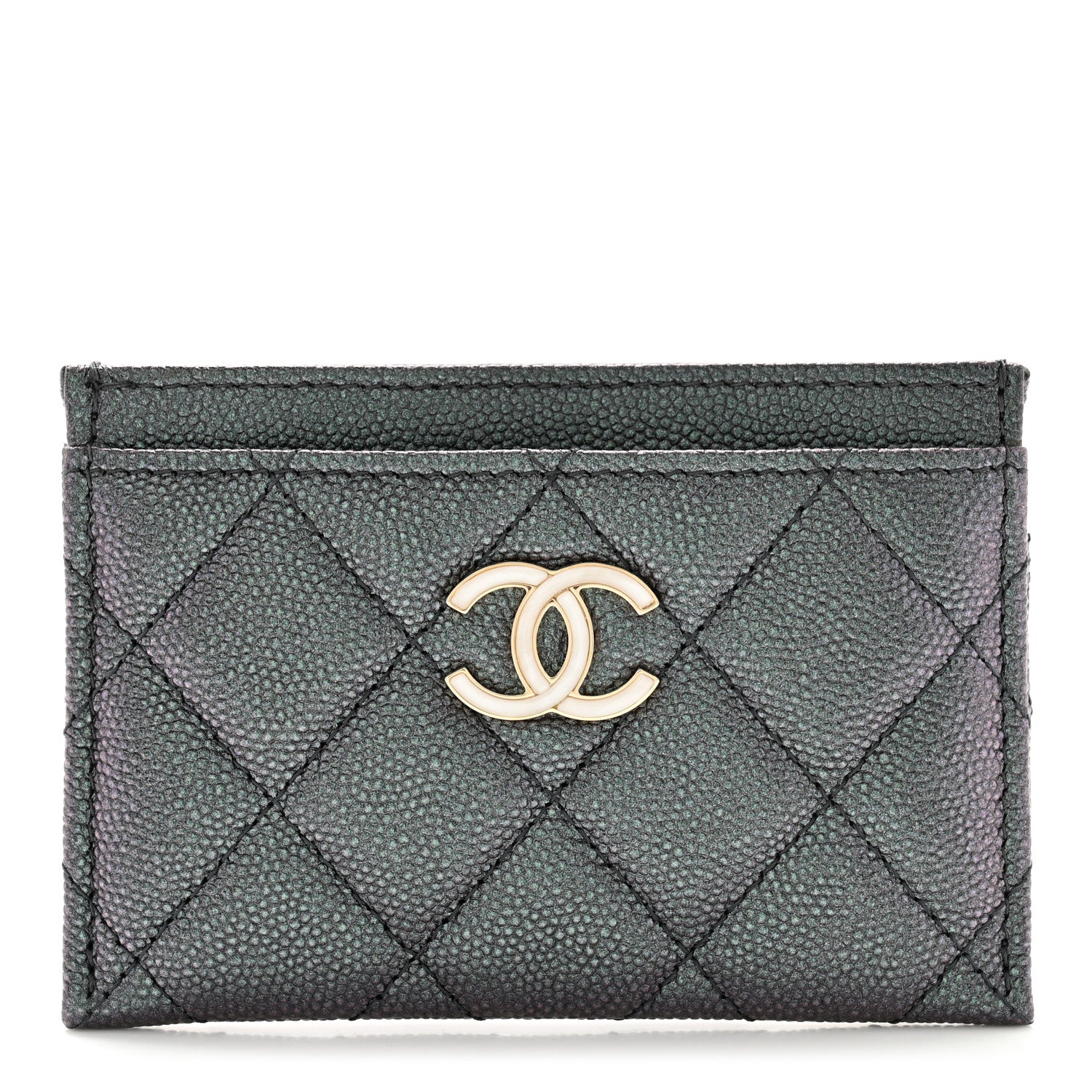 Chanel Iridescent Caviar Quilted Card Holder Black 1 of 8