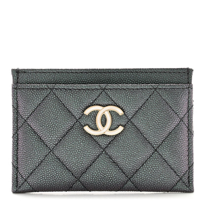 Chanel Iridescent Caviar Quilted Card Holder Black 1 of 8