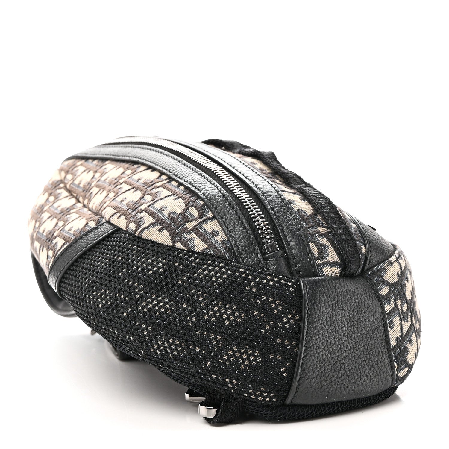 Christian Dior Grained Calfskin Oblique Scarab Sling Bag Blue Black 4 of 9