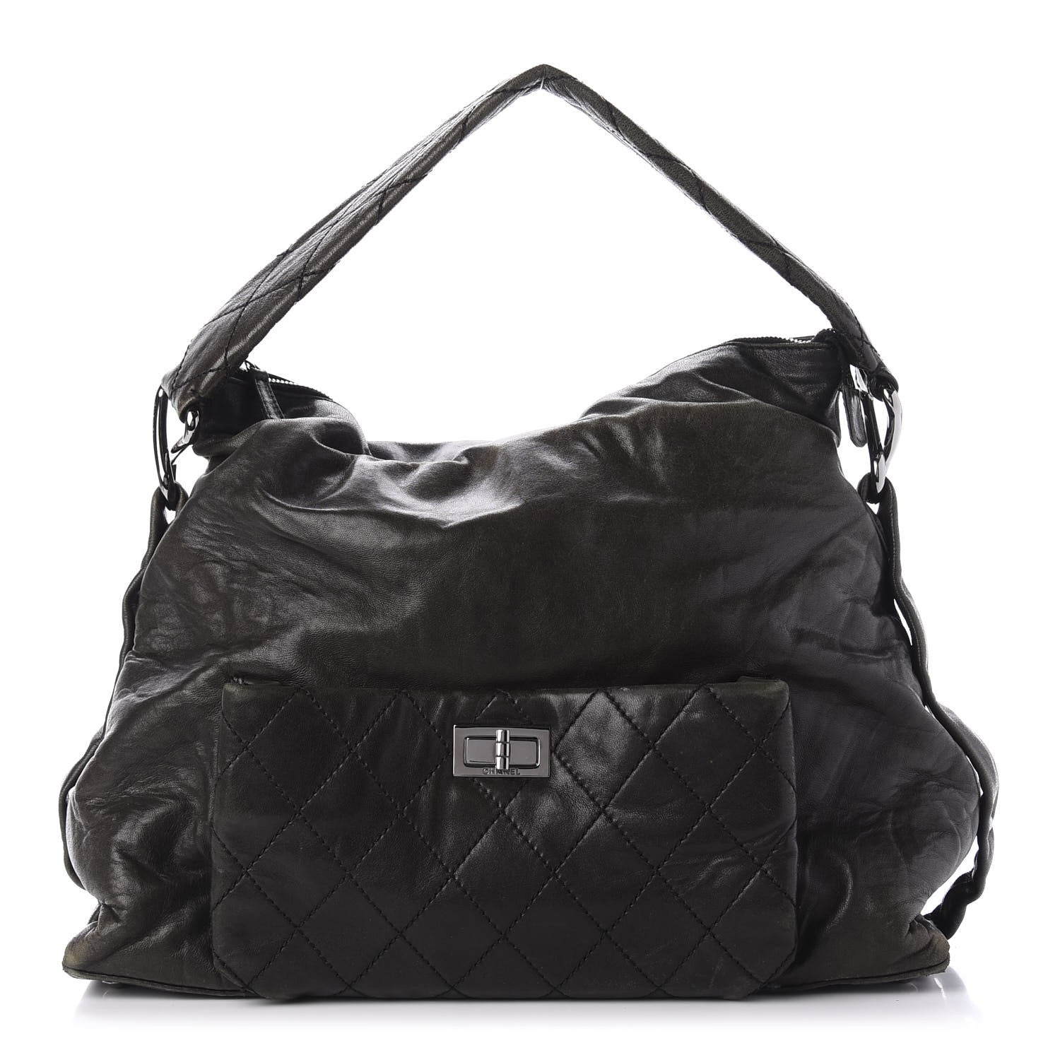 Chanel Lambskin Quilted Mademoiselle Hobo Black 1 of 10