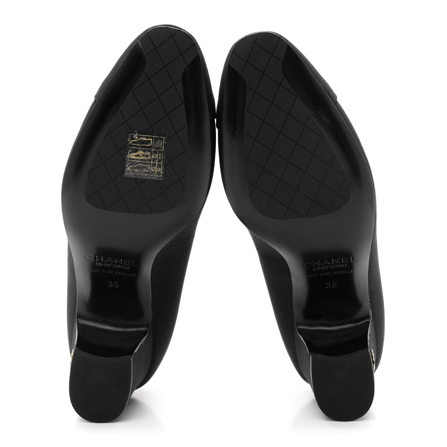 Chanel Grosgrain Cap Toe Uniform Pumps 35 Black 6 of 9