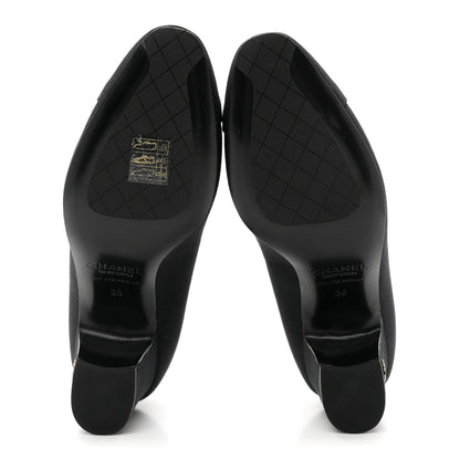 Chanel Grosgrain Cap Toe Uniform Pumps 35 Black 6 of 9