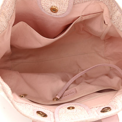 Chanel Straw Lurex Medium Deauville Tote Pink 5 of 13