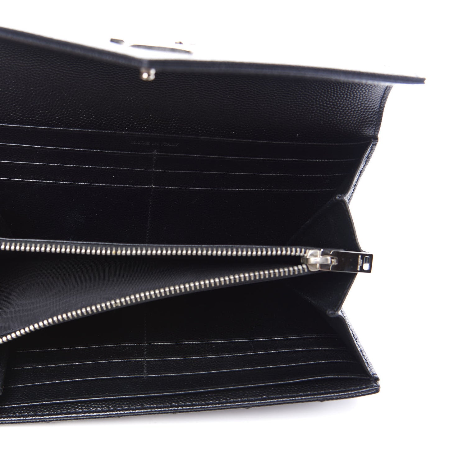 Grain De Poudre Matelasse Chevron Monogram Flap Wallet Black