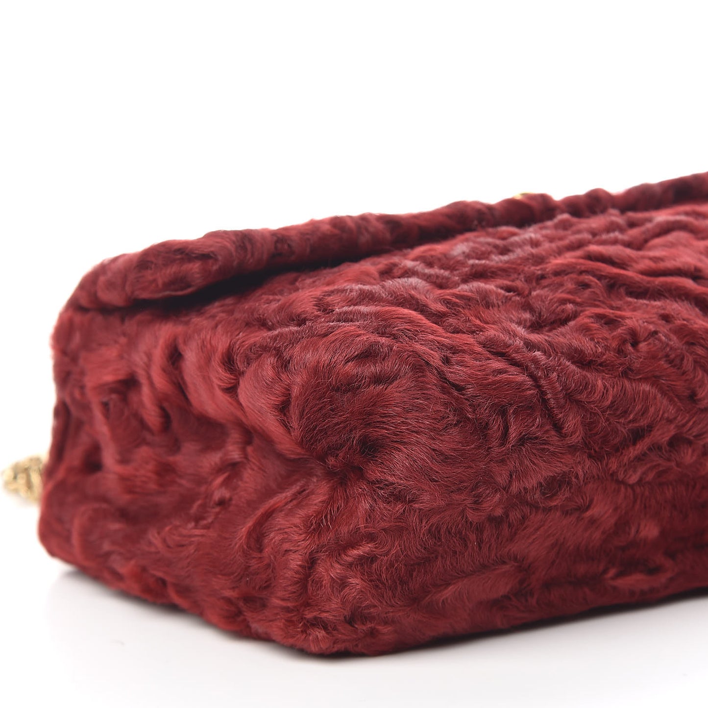 Persian Lamb Fur Small Single Flap Red