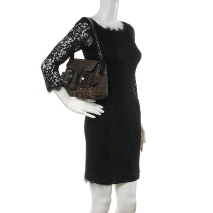 Fendi Zucca B Bis Flap Bag Tobacco Castagna 2 of 7