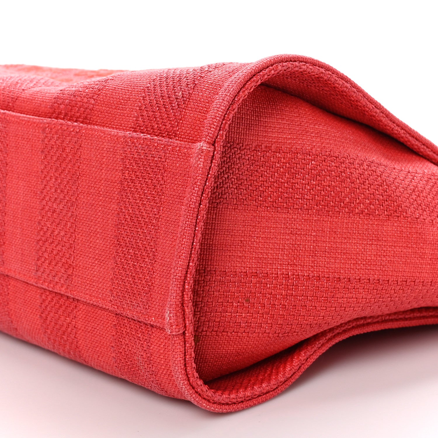 Chanel Mixed Fibers Striped Small Deauville Tote Red 10 of 10