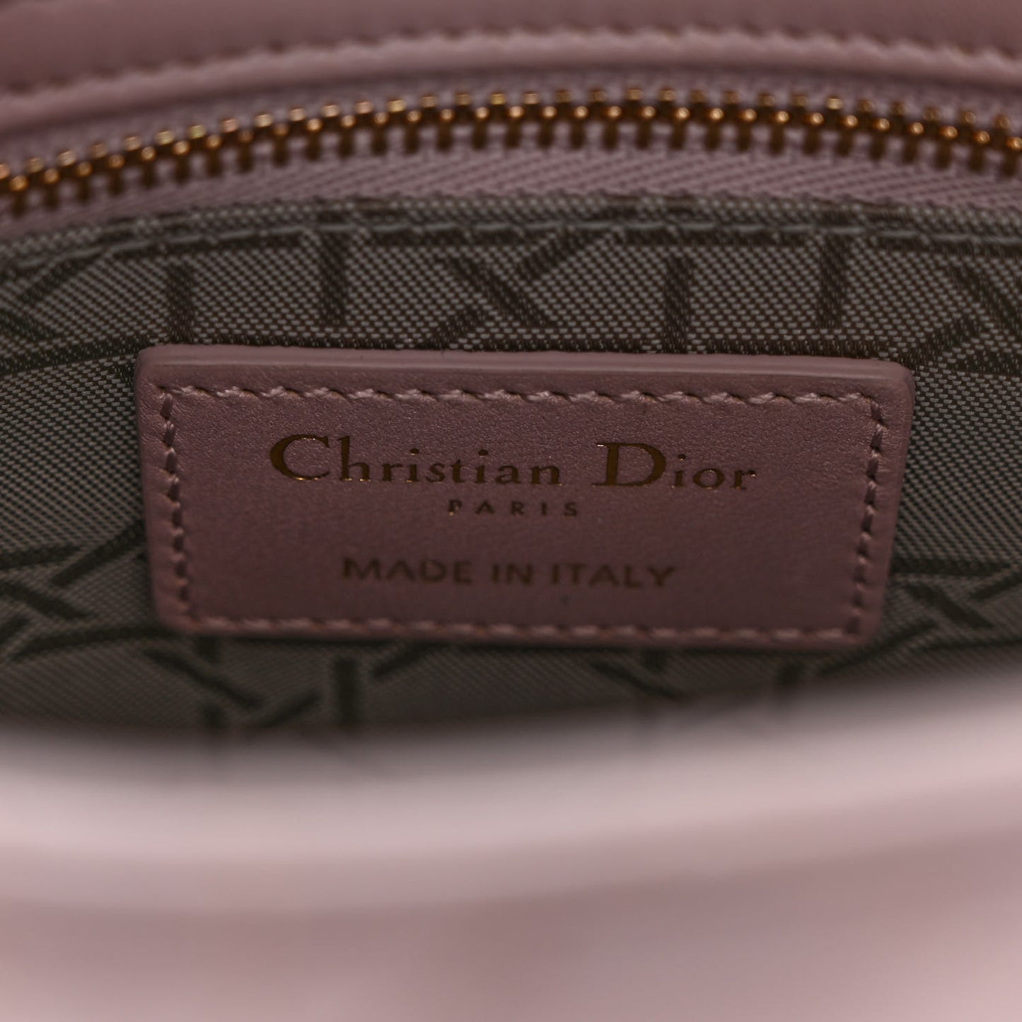 Metallic Lambskin Cannage Mini Lady Dior Lotus