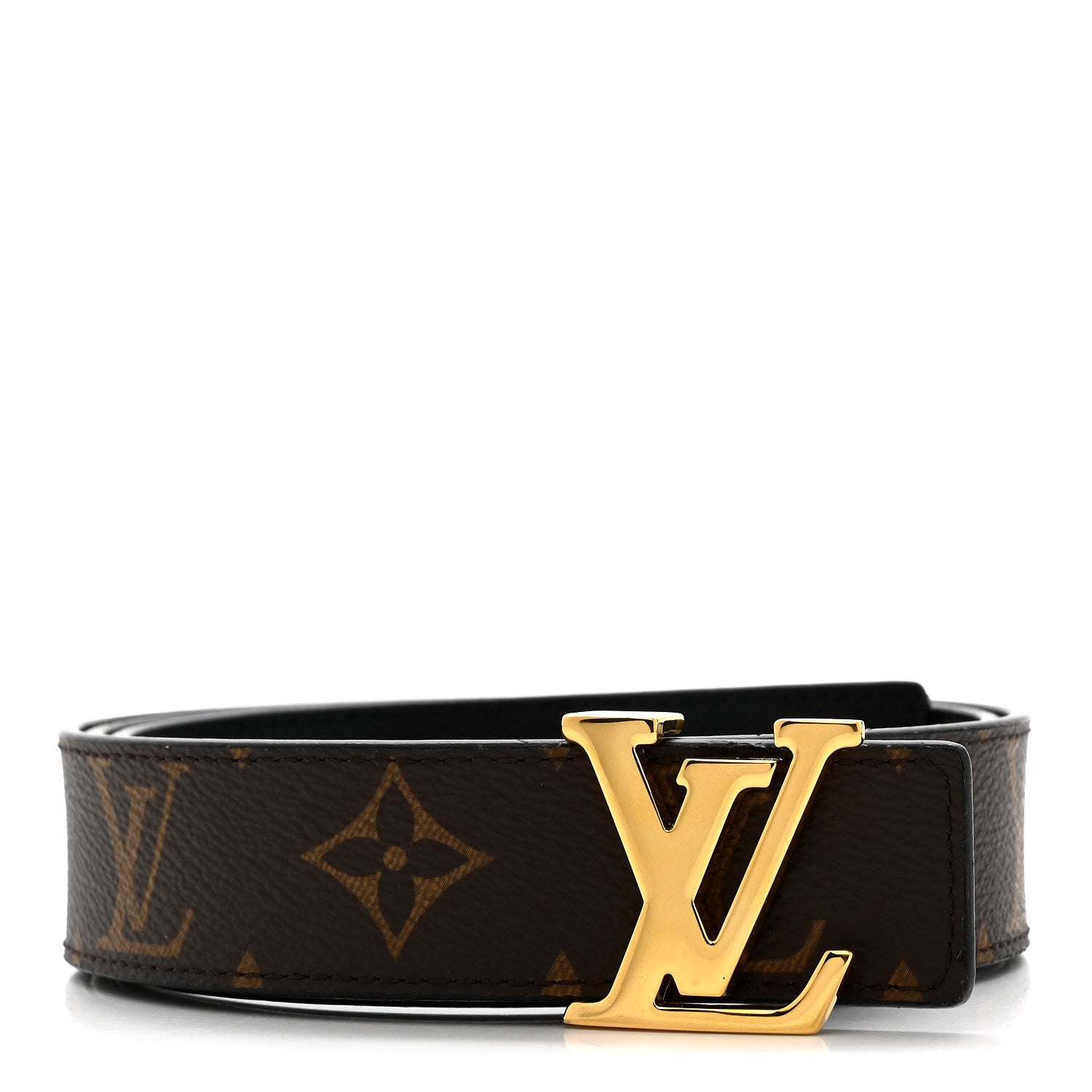 Louis Vuitton Calfskin Monogram 30mm LV Initiales Reversible Belt 85 34 Black 1 of 6